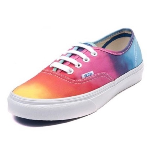 rainbow lace up vans